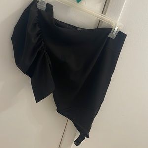 One shoulder black bodysuit